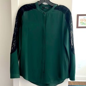 The Kooples green blouse with lace detailing. Size XS.